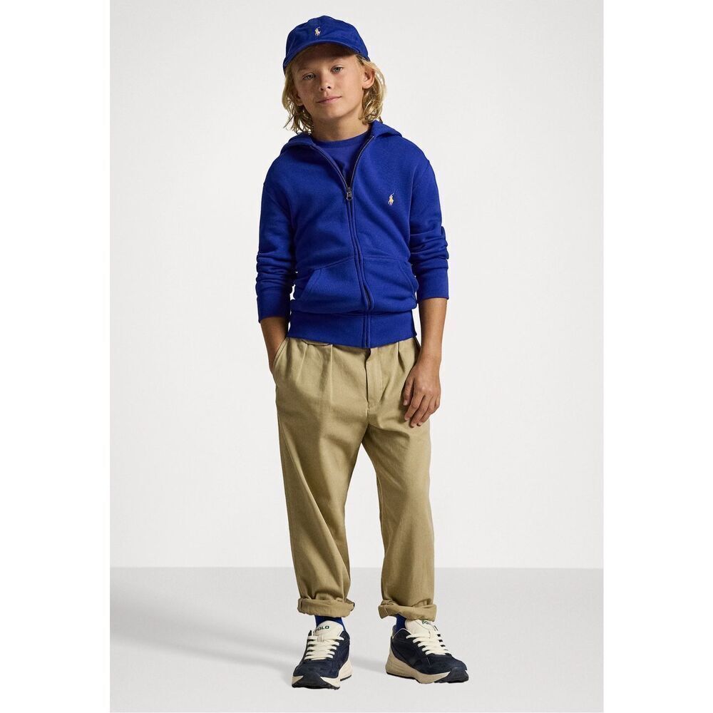 Polo Ralph Lauren Boys Size 7 Blue Fleece Full-Zip Hoodie